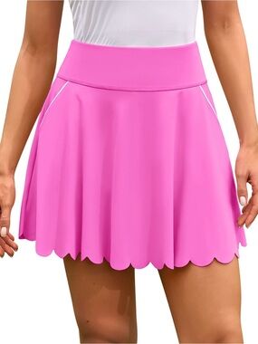 Women’s Pink Scallop Hem Skirt - Size Medium